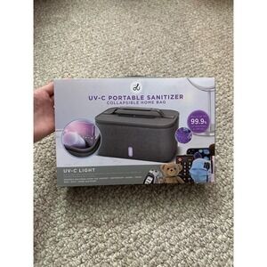 Vie Oli UV-C Portable Sanitizer Collapsible Home Bag Gray Disinfecting Case New